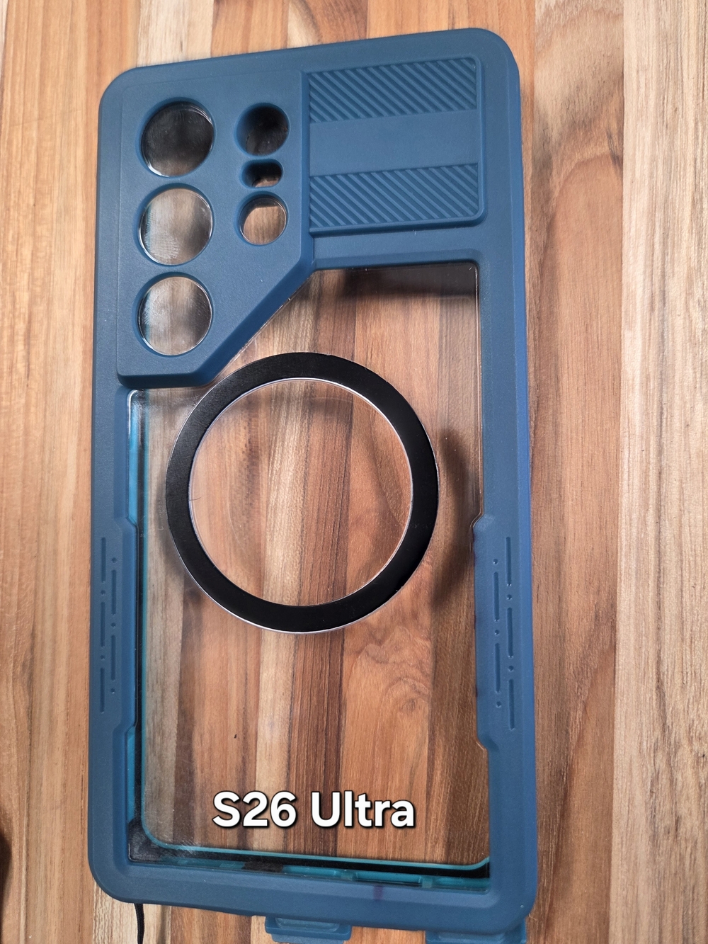 Protective Clear Case with Teal Frame for S26 Ultra